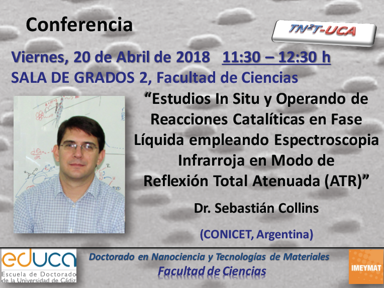 Conferencia: “Estudios In Situ y Operando de Reacciones Catalíticas en Fase Líquida empleando Espectroscopía Infrarroja en Modo de Reflexión Total Atenuada (ATR)​​​”