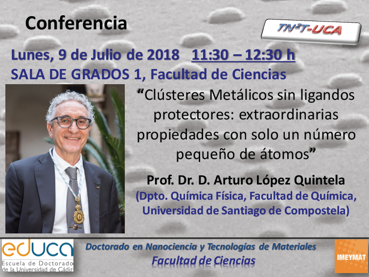 Conferencia: “Clústeres Metálicos sin ligandos protectores: extraordinarias propiedades con solo un número pequeño de átomos”