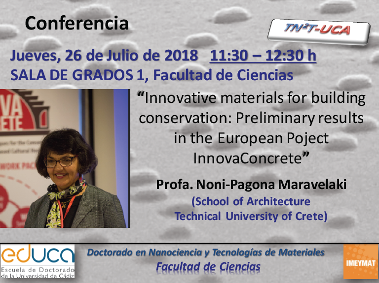 Conferencia: “Innovative materials for building conservation: Preliminary results in the European Poject InnovaConcrete”