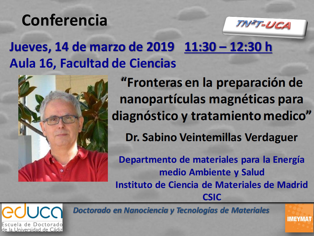 Conferencia: Fronteras en la preparación de nanopartículas magnéticas para diagnóstico y tratamiento medico – 14/03