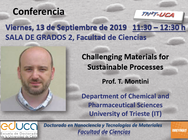 Conferencia: Challenging Materials for Sustainable Processes – 13/09