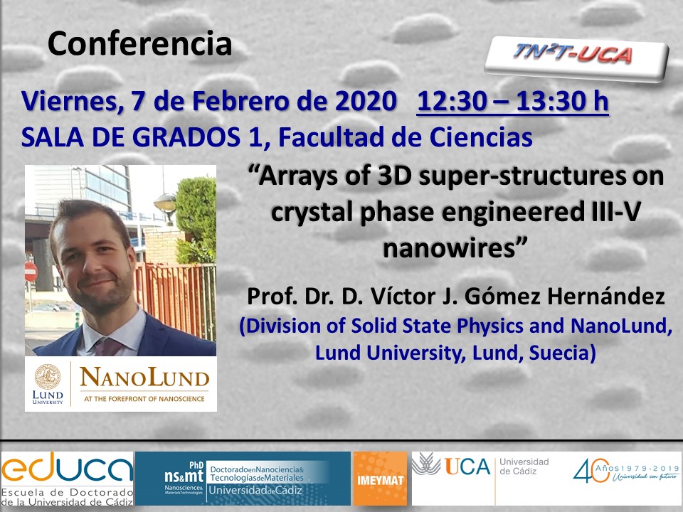 Conferencia: Arrays of the 3D super-structures on crystal phase engineered III-V nanowires – 07/02