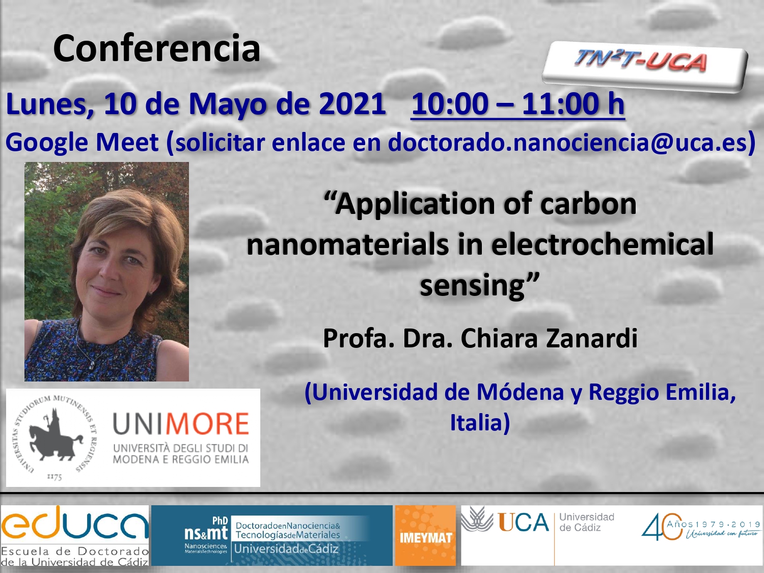 Conferencia “Application of carbon nanomaterials in electrochemical sensing” – 10/05