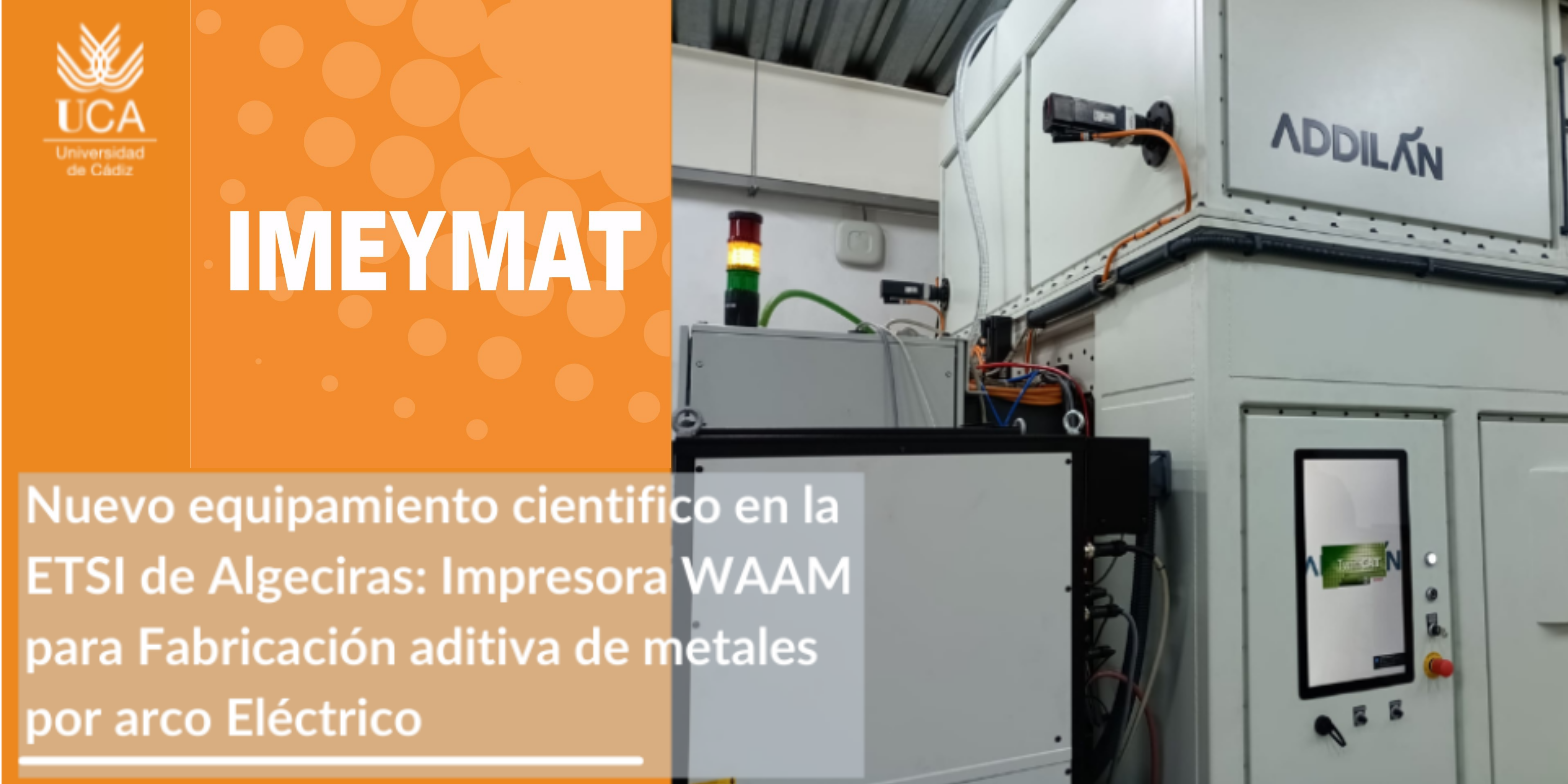 Colleagues from the IMEYMAT Institute lead the acquisition of WAAM additive manufacturing equipment to make large-format metal parts at ETSIA